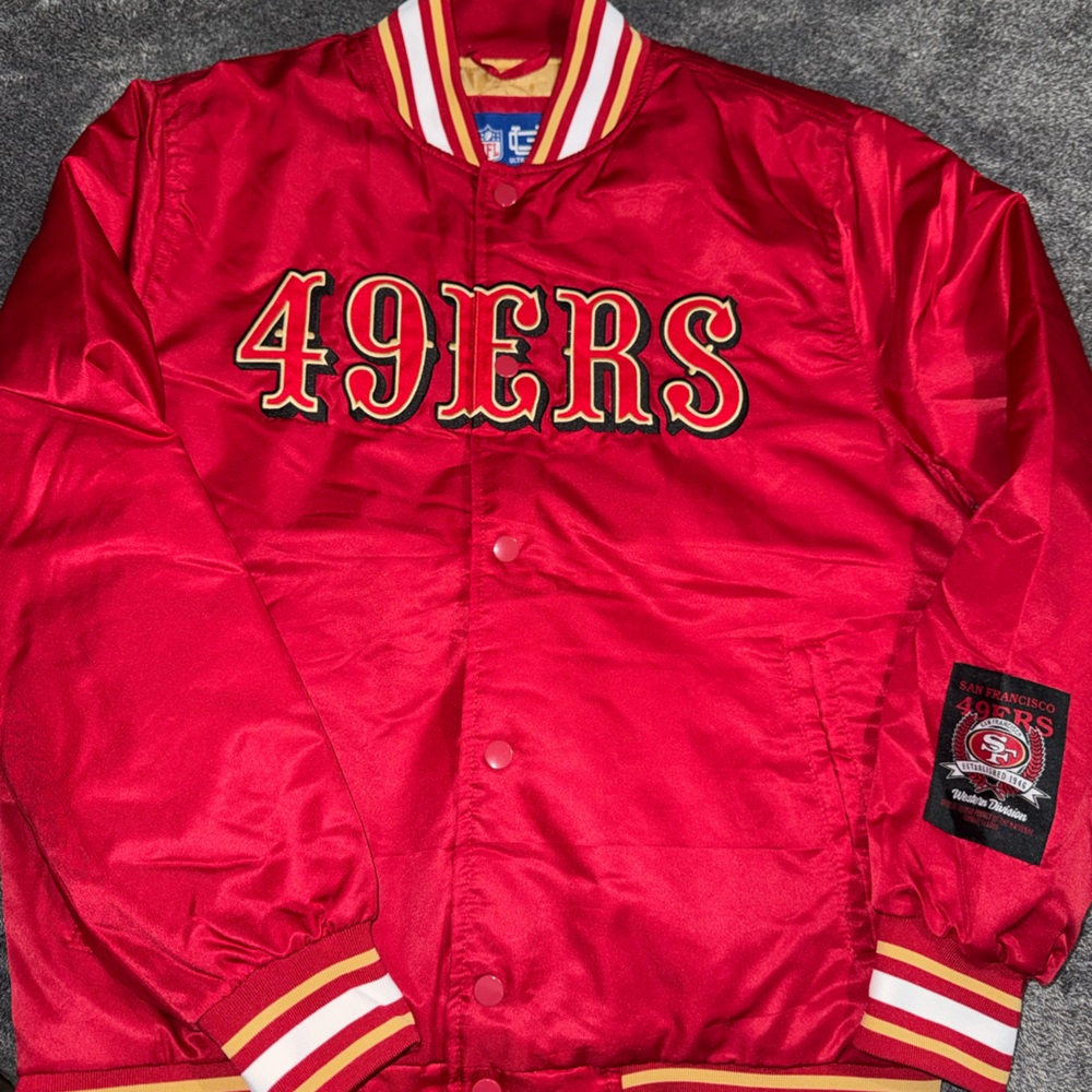 49ers Red Satin Bomber Jacket